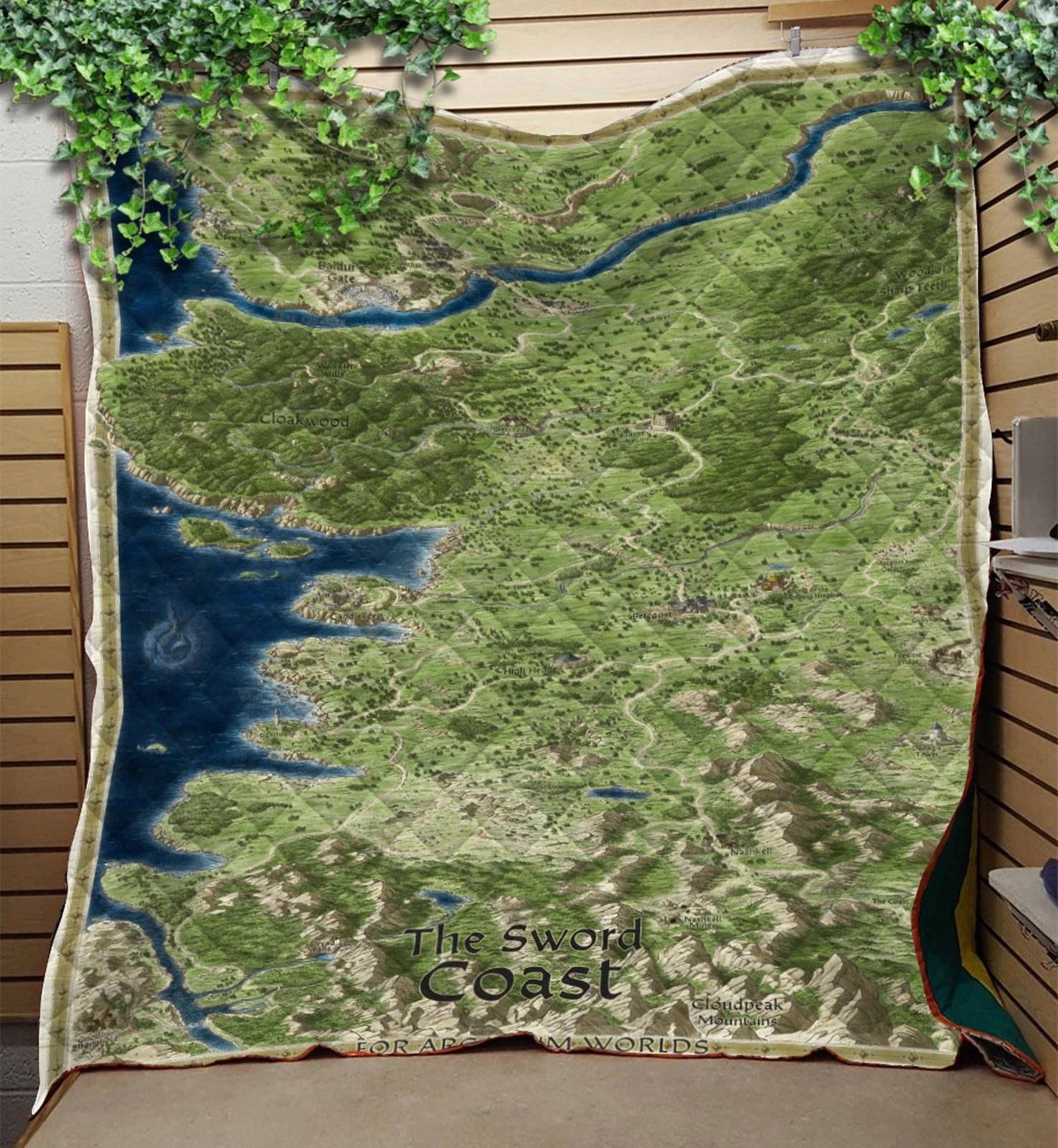 Dungeons  Dragons Baldur’s Gate Sword Coast Map Fleece Sherpa Blanket