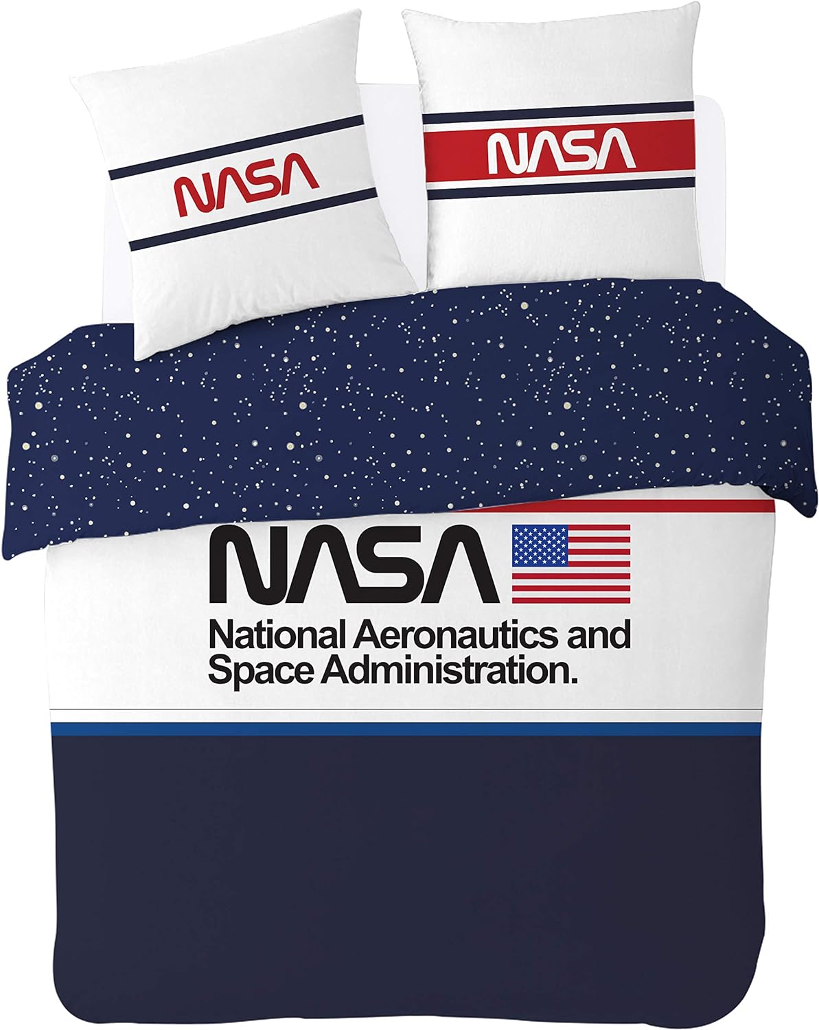 NASA Bedding Set National Aeronautics And Space Administration Duvet Covers White
