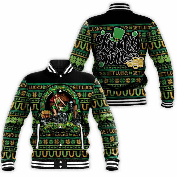 Keep It Shinny Side Up Rubber Side Down Saint Patricks Day 6k706 Gift For Fan Baseball Jacket 277
