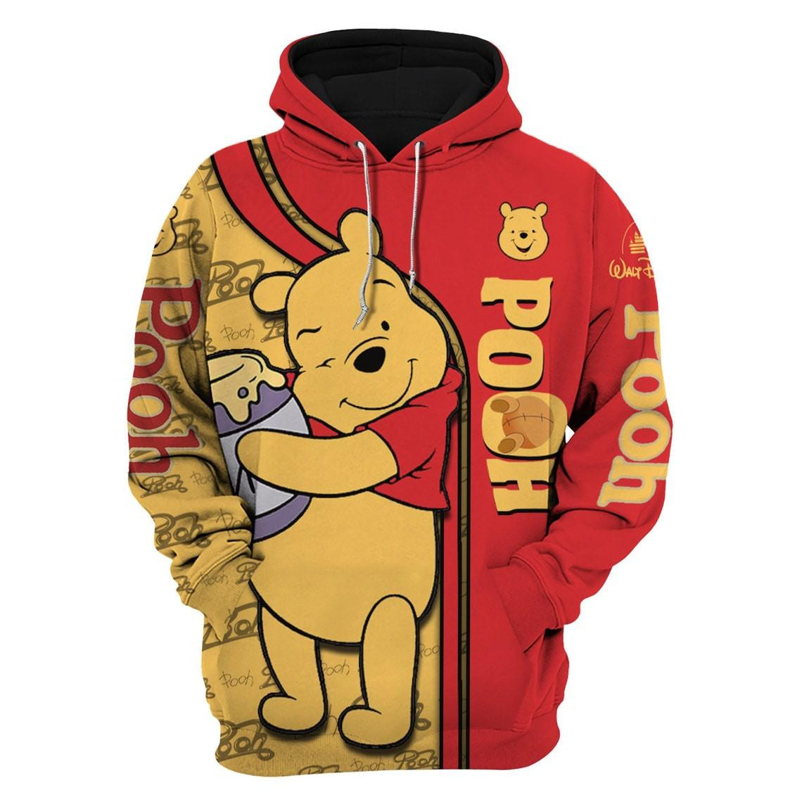 Winnie The Pooh Fan Gift, Winnie The Pooh Gift, Cartoon Graphic Outfits Aop Hoodie, Zip Hoodie