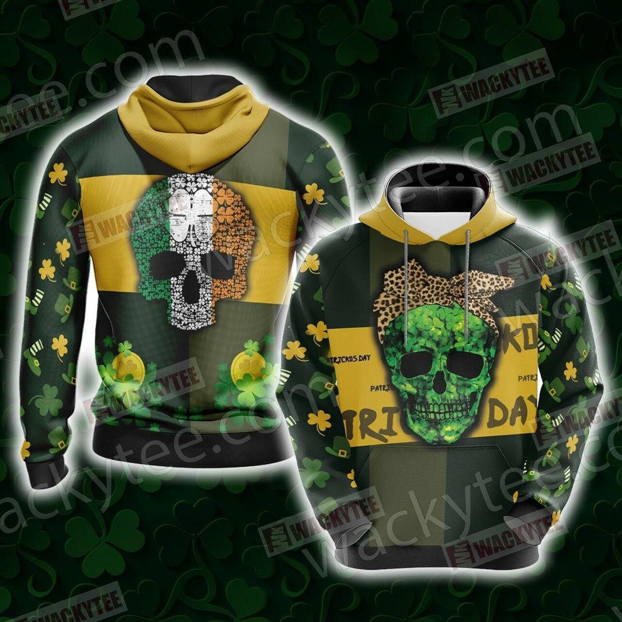 Skull Patricks Day Unisex 3D All Over Print Hoodie & Zip Hoodie
