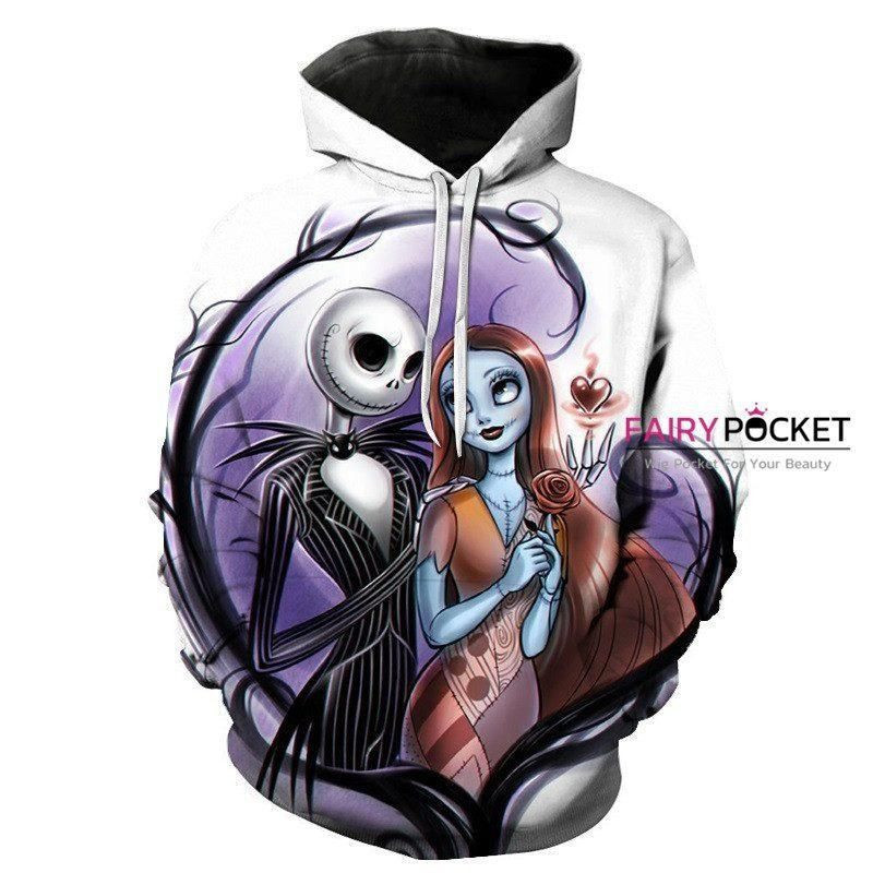 The Nightmare Before Christmas Jack Skellington Sally 3D All Over Print Hoodie & Zip Hoodie