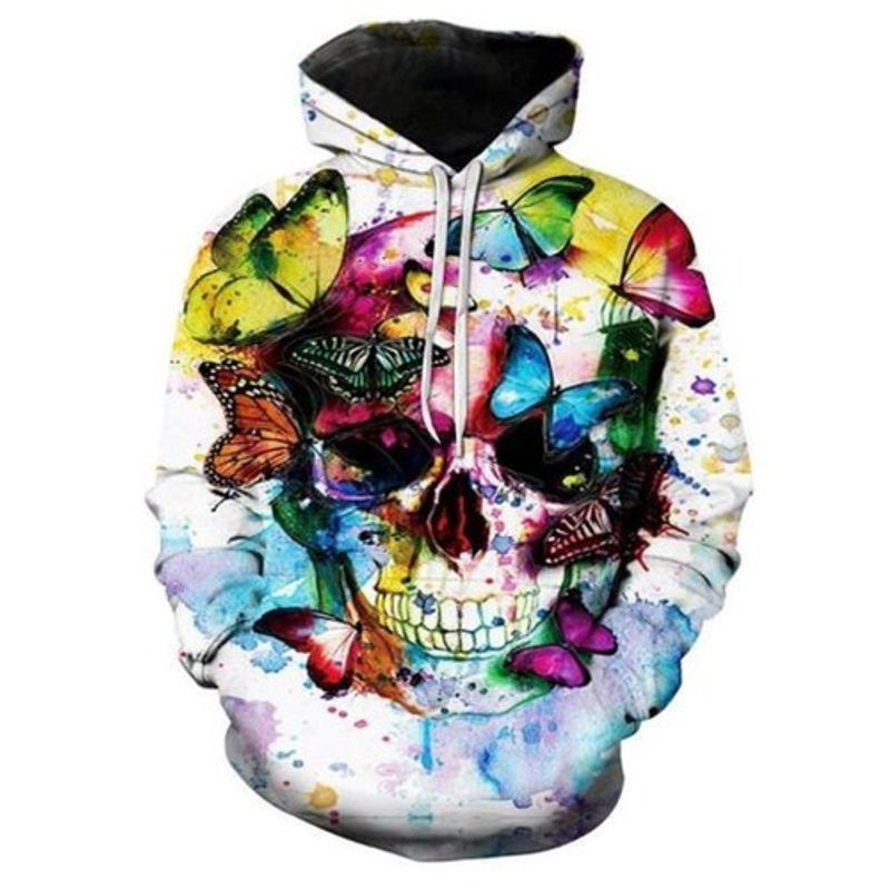Colorful Skull All Over Printed Custom 3d Hoodie