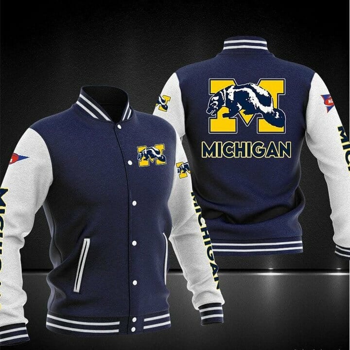 Michigan Wolverines Navy Blue Baseball Jacket
