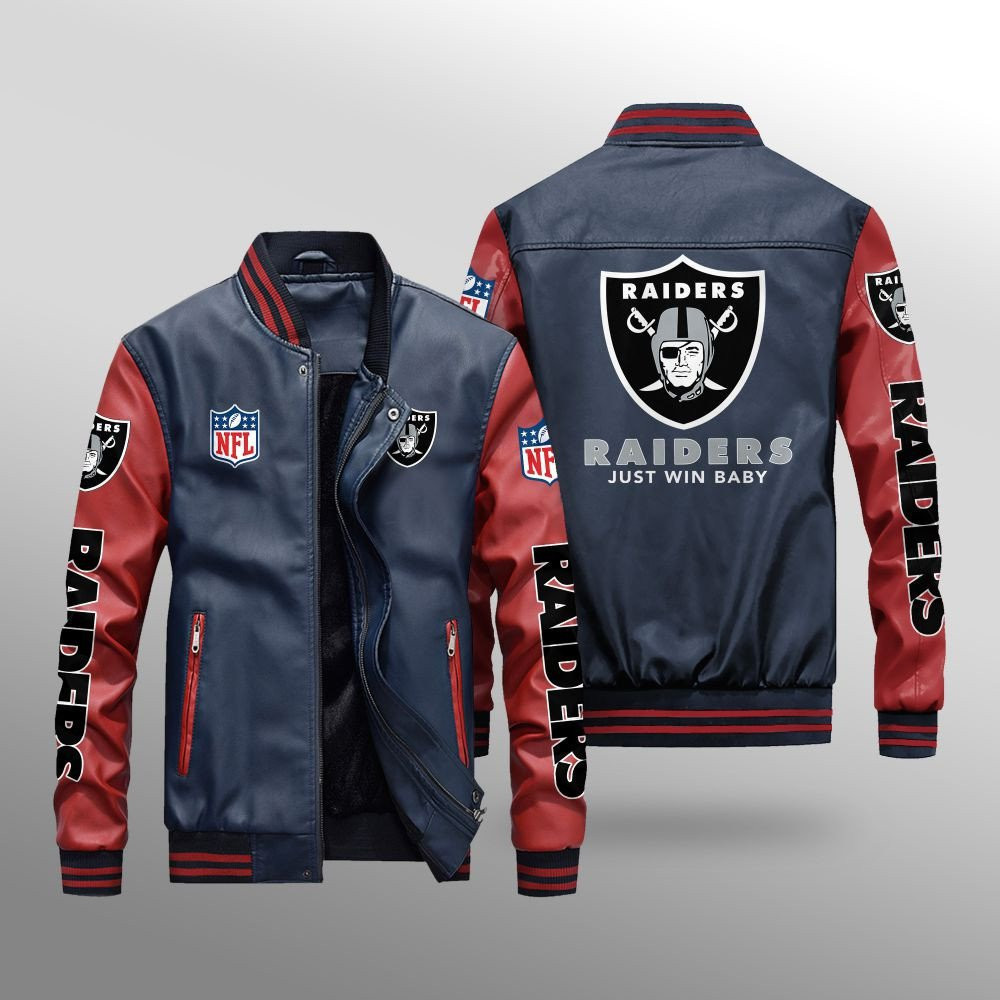 Las Vegas Raiders Leather Bomber Jacket BG02