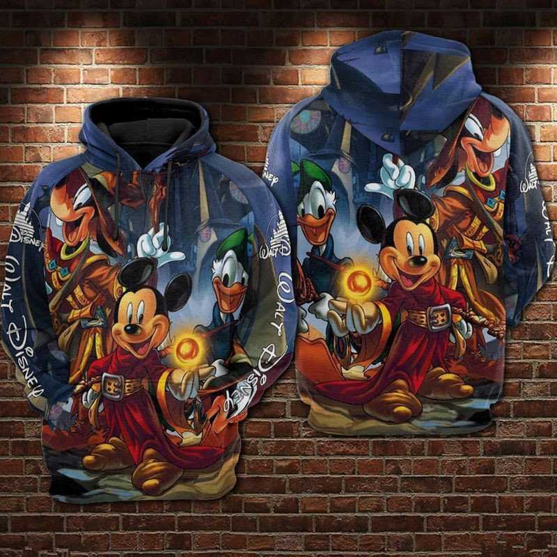 Mickey Over Print 3d Hoodie Zip Hoodie 371