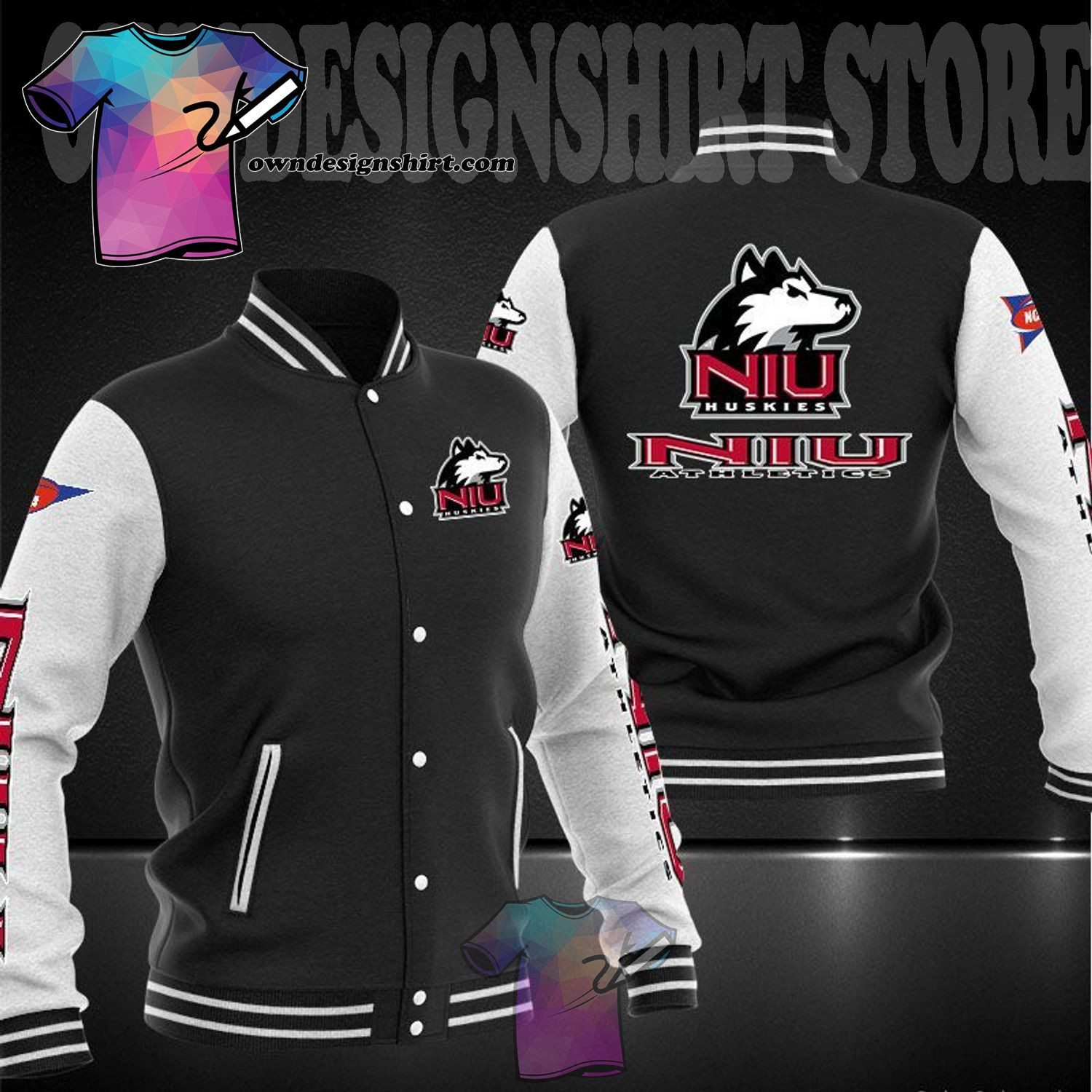 Northern Illinois Huskies Black Baseball Jacket
