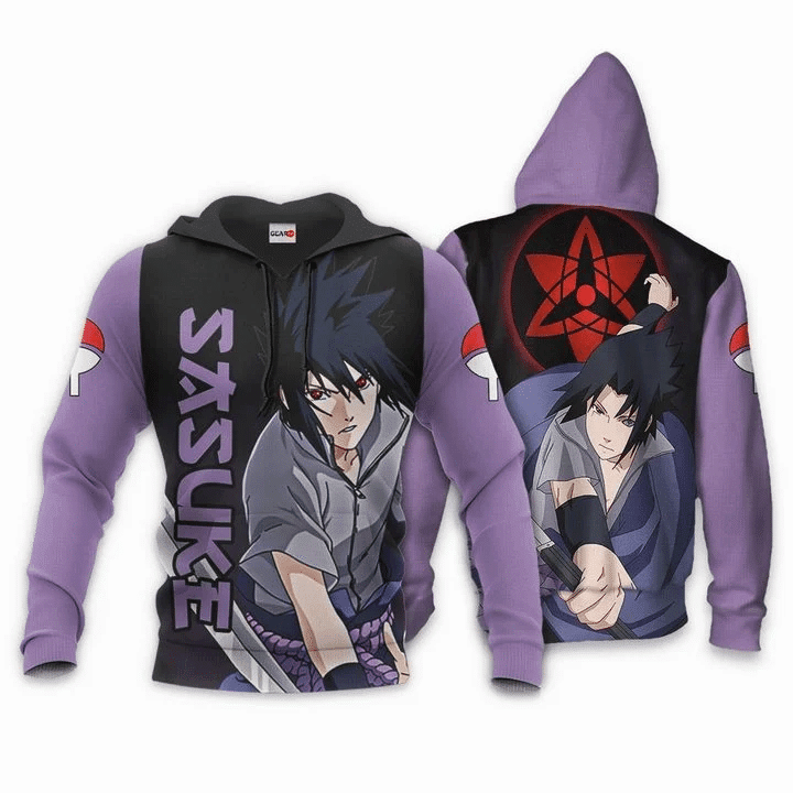 Uchiha Sasuke Naruto Sharingan Eyes 3d Hoodie Zip Hoodie