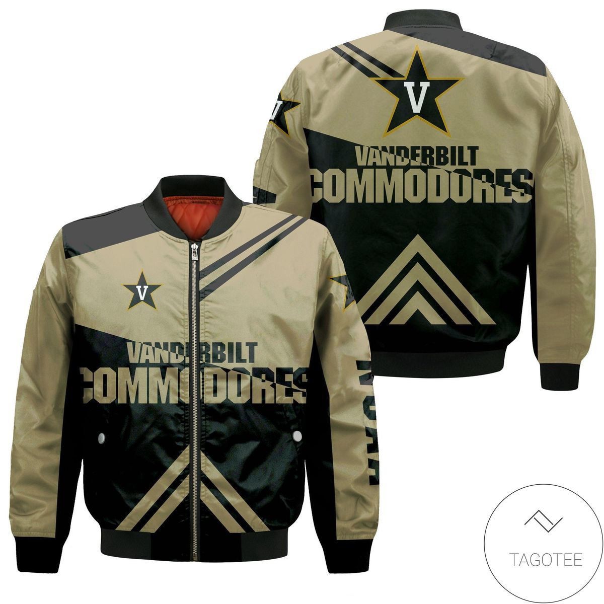 Vanderbilt Commodores Stripes Cross Shoulders Bomber Jacket