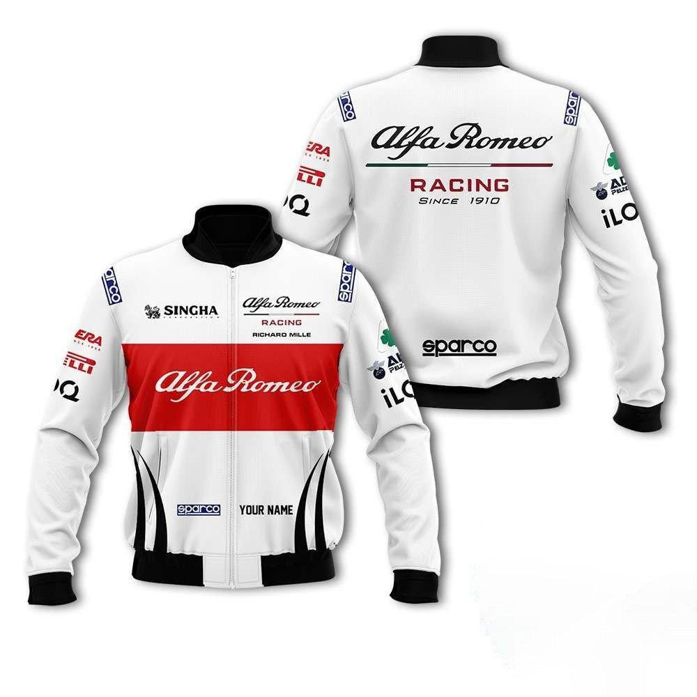 Personalized Alfa Romeo Racing Sparco Bomber Jacket 886
