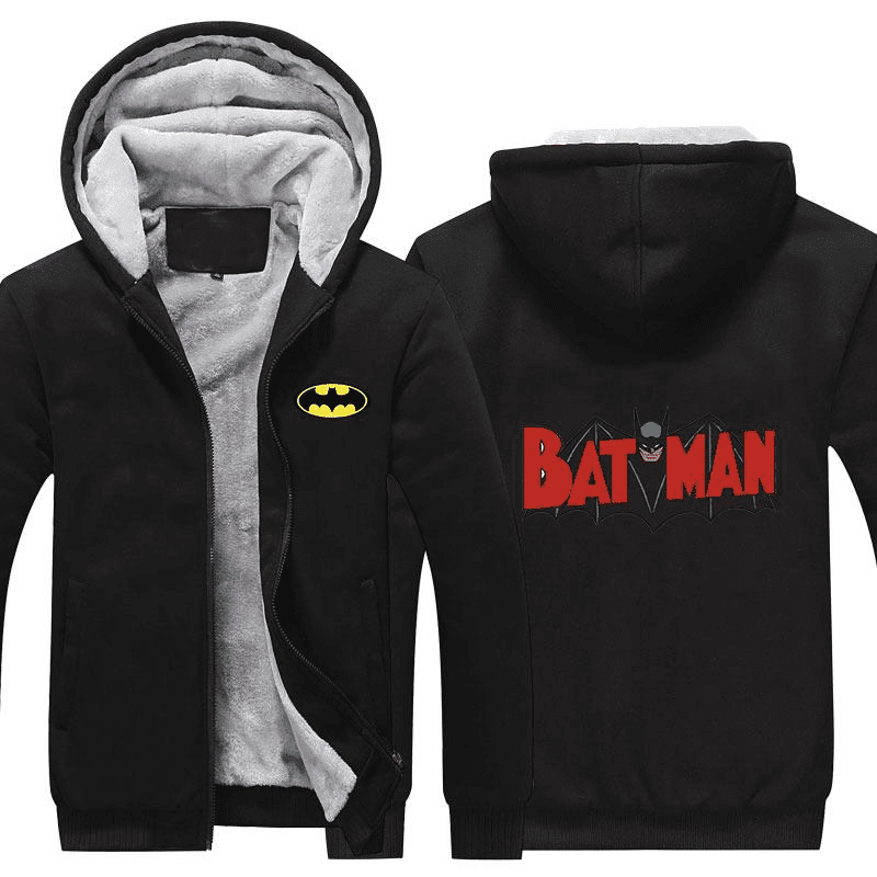 Batman Middle Red Logo Impressive Style Dc Comics 1k228   Cartoon Graphic Outfits Aop Fleece Jacket