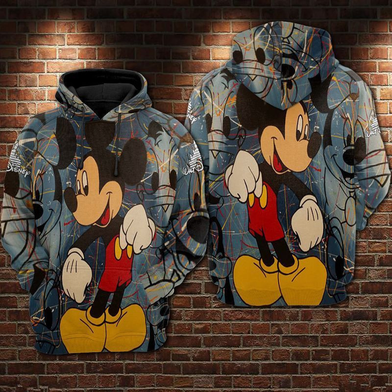 Mickey Over Print 3d Hoodie Zip Hoodie 490