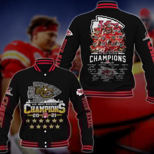 West Division Kansas City Chiefs Champions Baseball Jacket 105