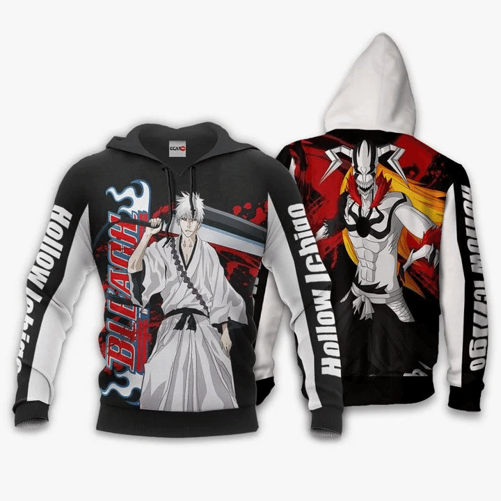 Hollow Ichigo Bleach 3d Hoodie Zip Hoodie