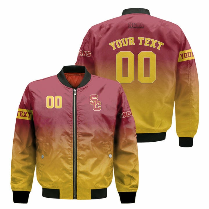 USC Trojans Custom Text Number Bomber Jacket