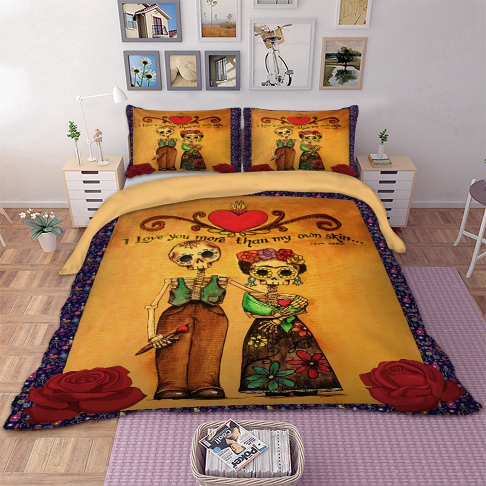 Skull Bedding Set I Love You More Than My Own Skin Duvet Covers
