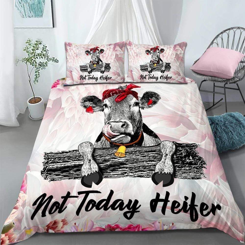 Cow Bedding Set Not Today Heifer Cow Duvet Covers