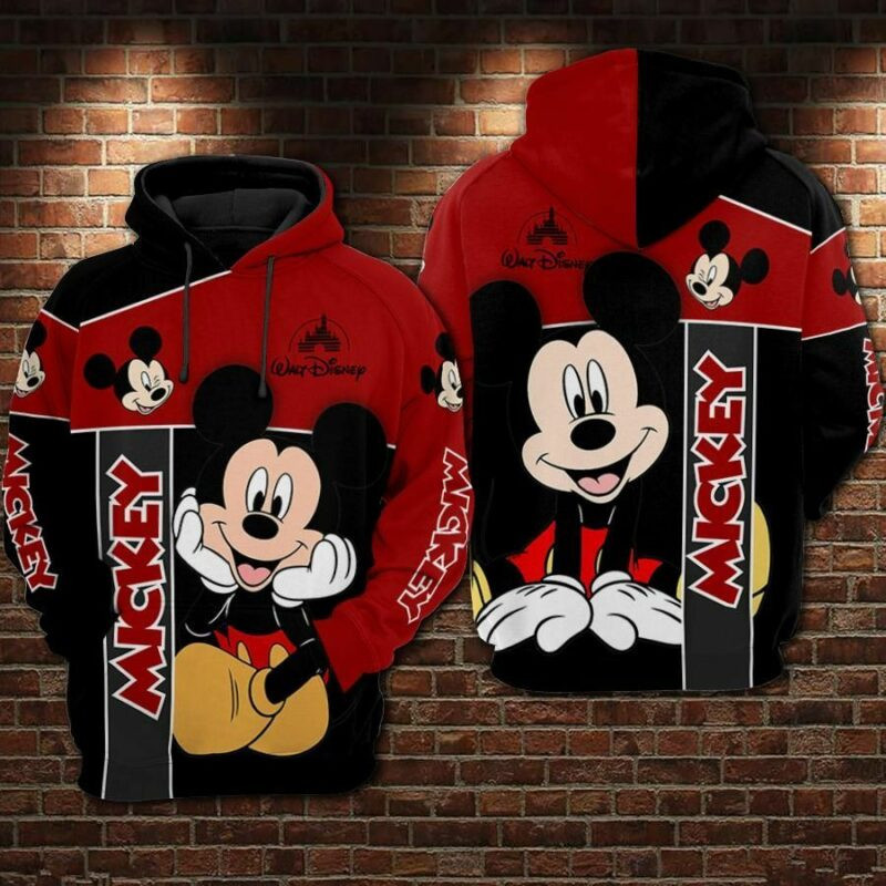 Mickey Mouse Walt 1 Over Print 3d Hoodie Zip Hoodie