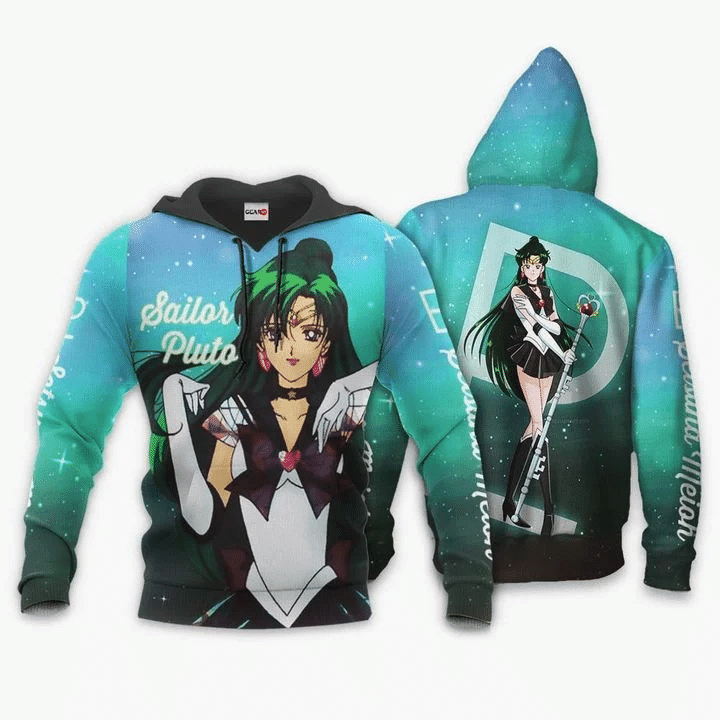 Sailor Pluto Setsuna Meioh Moon 3d T Shirt Sweatshirt Zip Hoodie Bomber 614