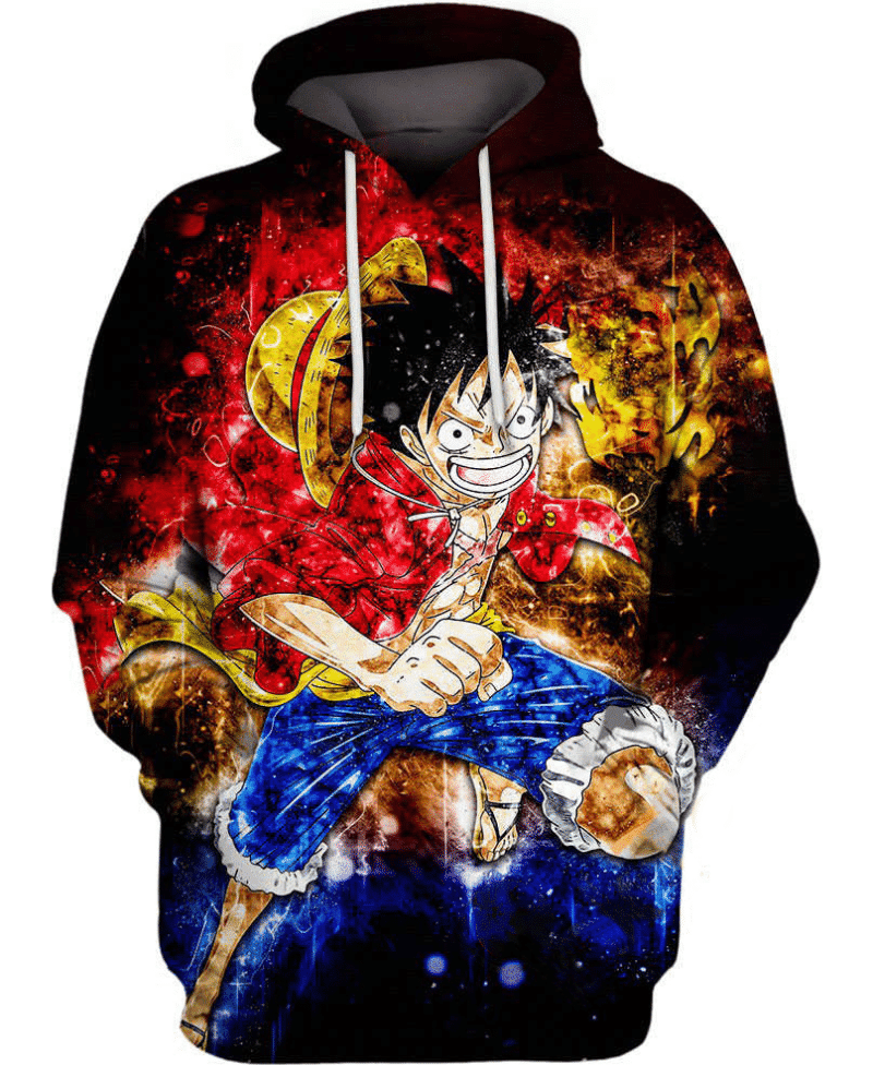 Angry Luffy 3d Hoodie Zip Hoodie