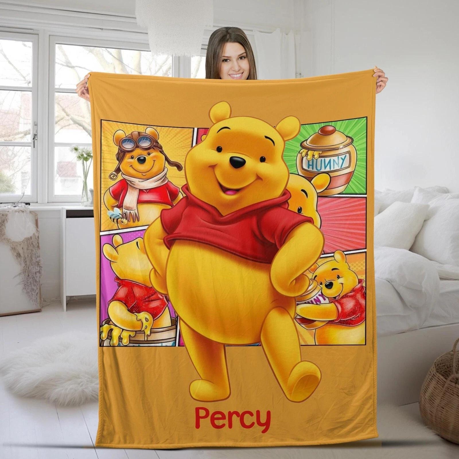 Personalized Winnie The Pooh Fleece Sherpa Blanket