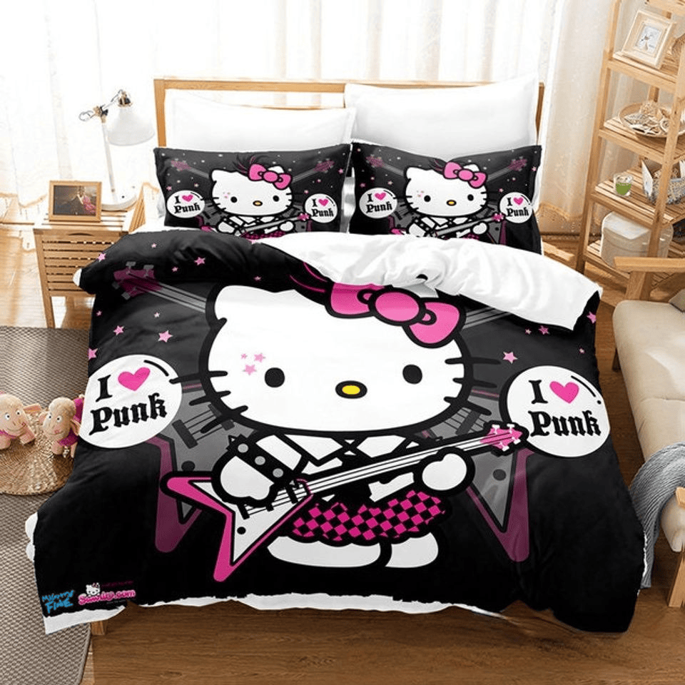 Hello Kitty Bedding Set Hello Kitty I Love Punk Duvet Covers
