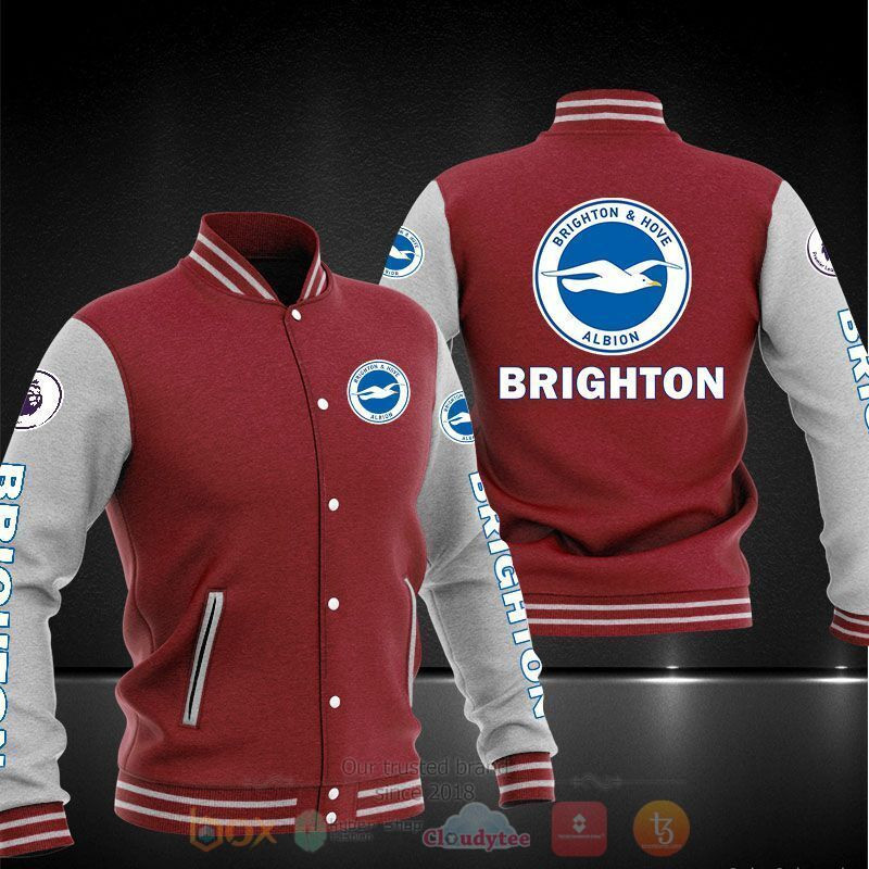 Brighton & Hove Albion FC Red Grey Baseball Jacket