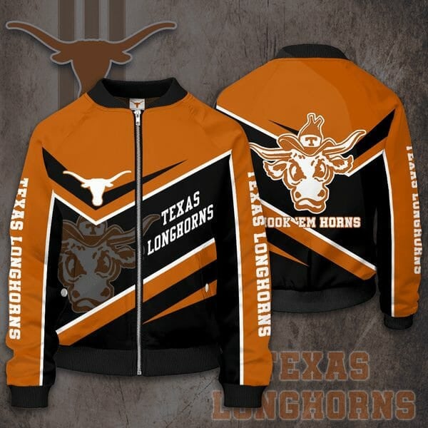 Texas Longhorns Orange Black Bomber Jacket