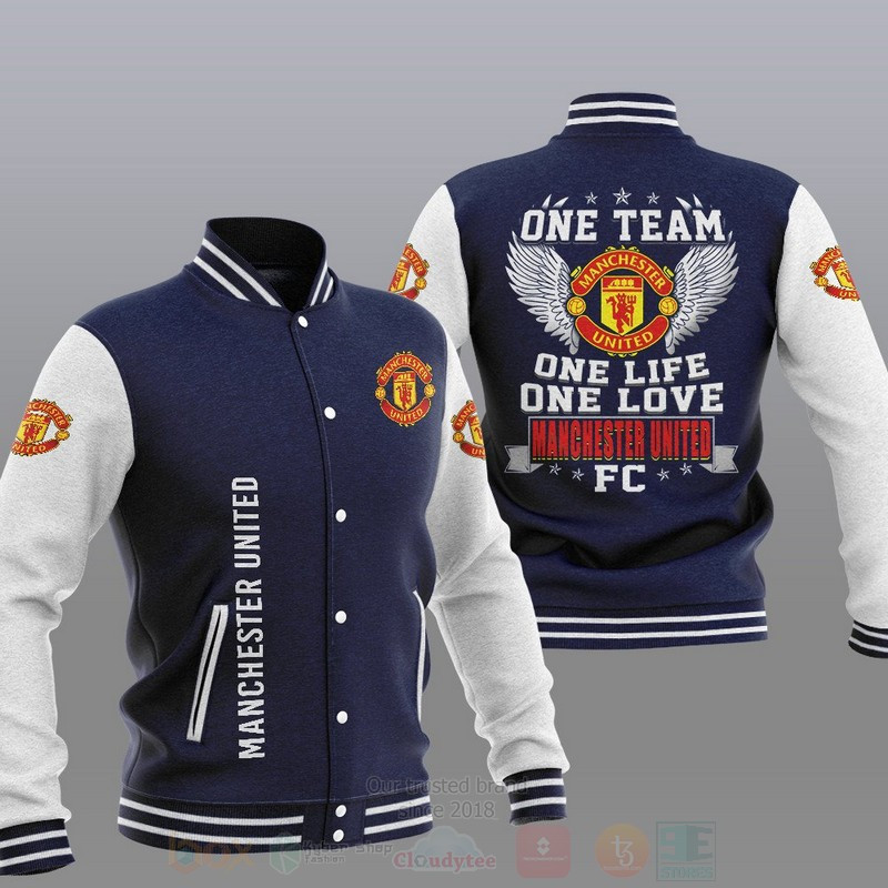 Manchester United Navy Blue One Team Baseball Jacket