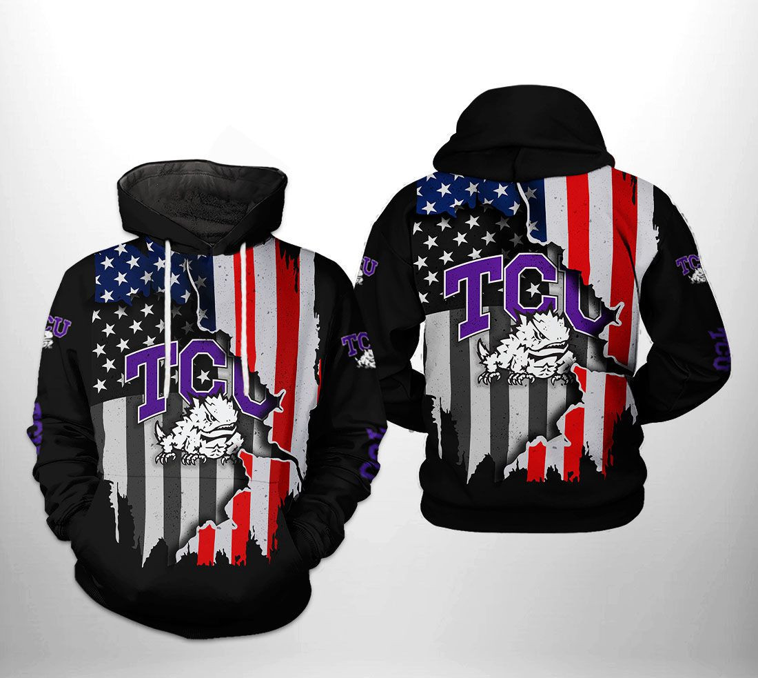 Tcu Horned Frogs US Flag 3D All Over Print Hoodie & Zip Hoodie