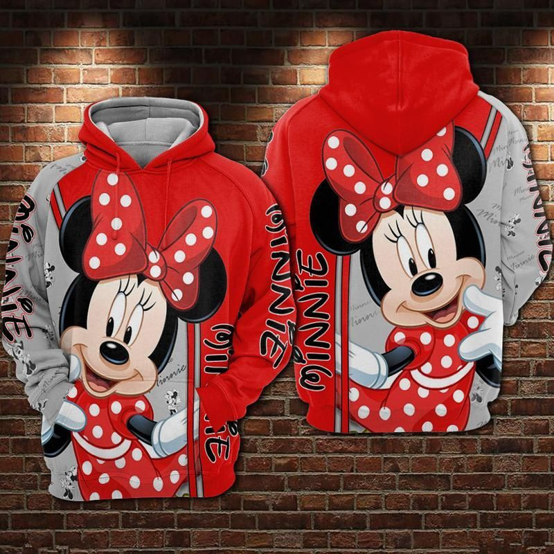 Minnie Mouse Over Print 3d Hoodie Zip Hoodie