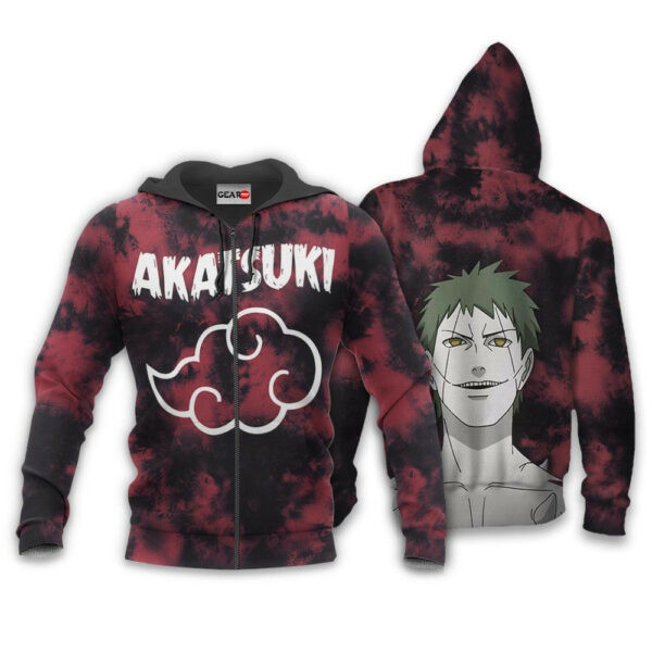 Akatsuki White Zetsu Tie Dye Style Naruto Anime 1k372 Cartoon Graphic Outfits Aop 3d Hoodie, Zip Hoodie 1761
