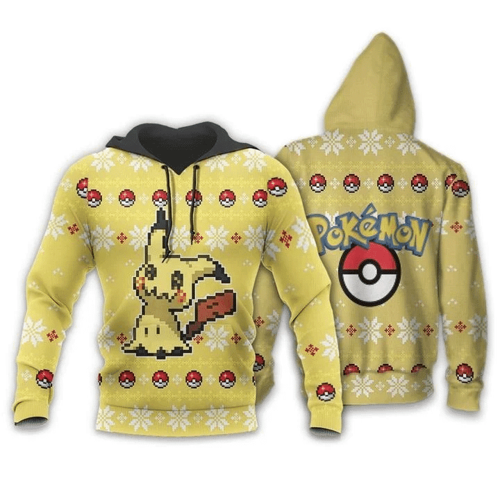 Pokemon Mimikyu Ugly Christmas 3d Hoodie Zip Hoodie