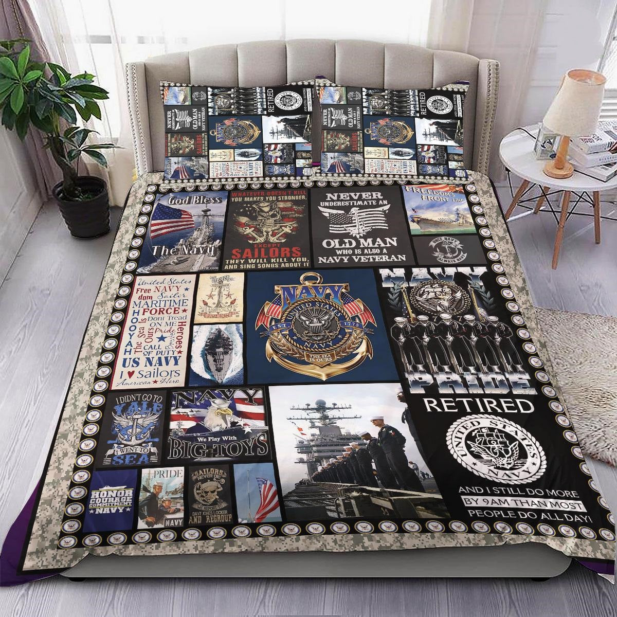 Veteran Bedding Set Navy We Play With Big Toys Duvet Covers