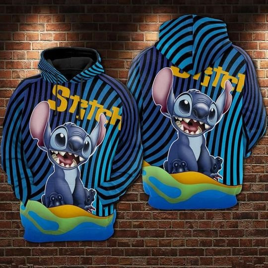 Stitch Cartoon Lilo And Stitch Over Print 3d Hoodie
