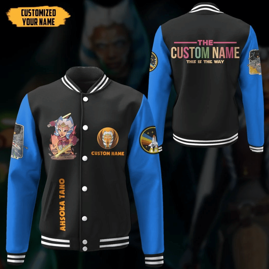 Gearhumans 3d Star Wars Ahsoka Tano Custom Name Baseball Jacket 16