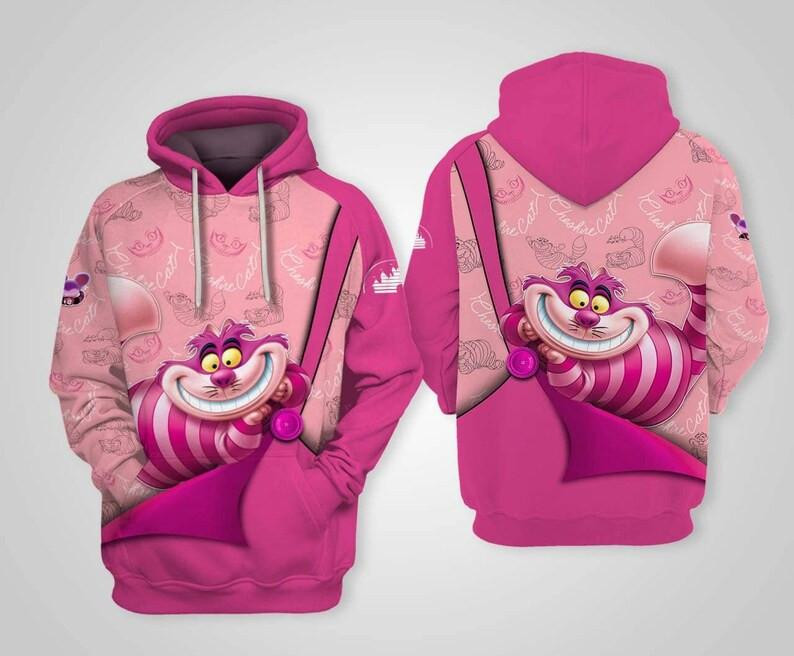 Cheshire Cat Alice In Wonderland Fan Gift, Funny Cheshire Cat All Over Print Hoodie, Zip Hoodie