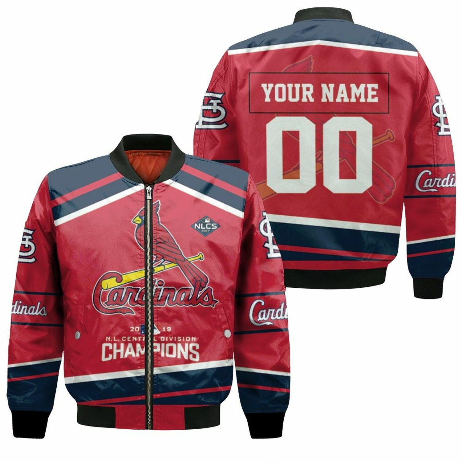 St. Louis Cardinals Custom Name Number Nl Central Champions Bomber Jacket