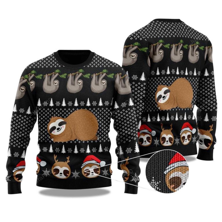 Cute Sloth Santa Ugly Christmas Sweater