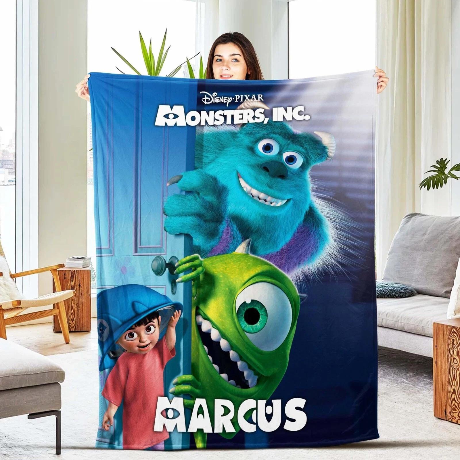 Personalized Monsters Inc Blanket Monsters Inc Fleece Sherpa Blanket