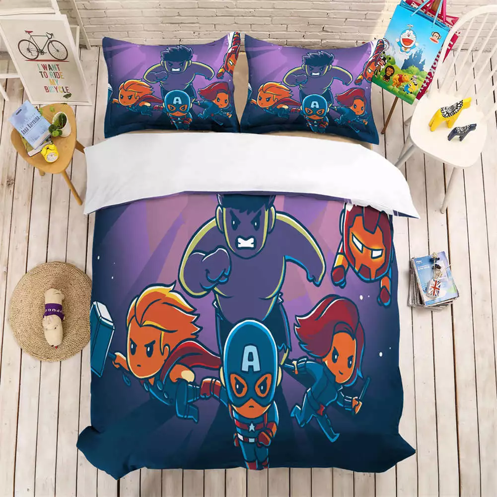 MV Bedding Set Avengers Chibi Members Character Duvet Covers