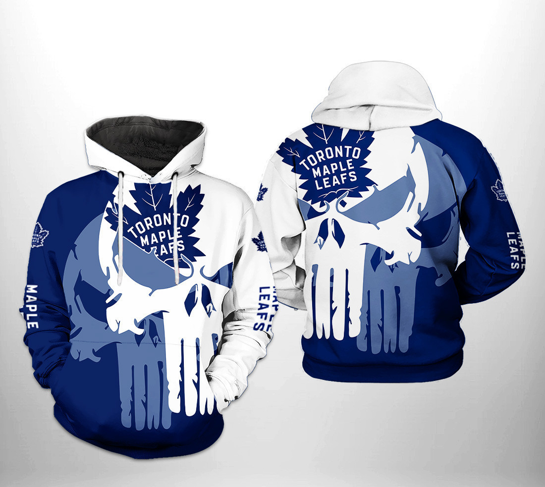 Toronto Maple Leafs Team Skull 3D All Over Print Hoodie & Zip Hoodie