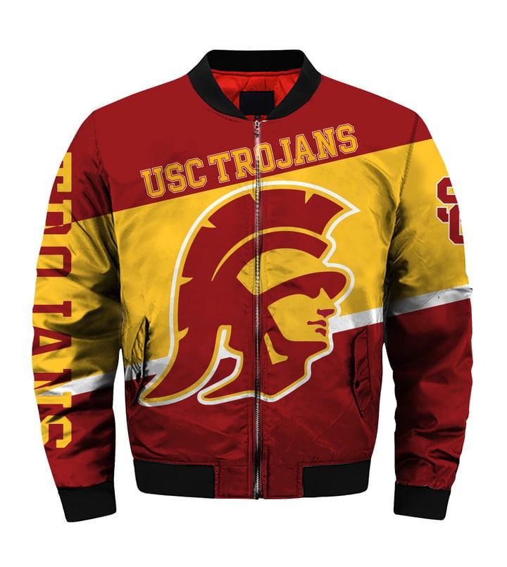 USC Trojans Cardinal Gold Bomber Jacket V3