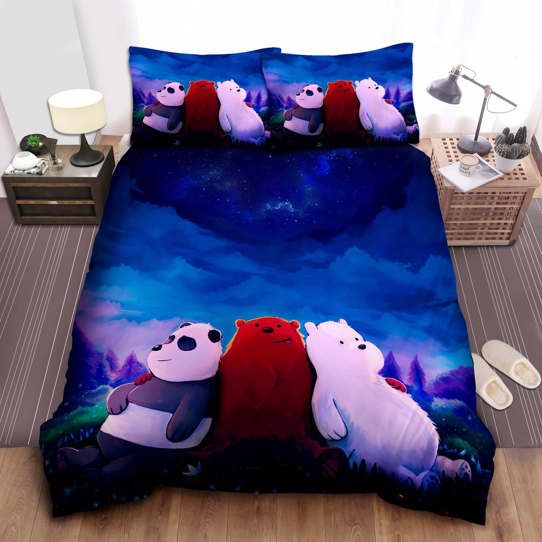 We Bare Bear Bedding Set We Bare Bears Under The Stars Duvet Covers