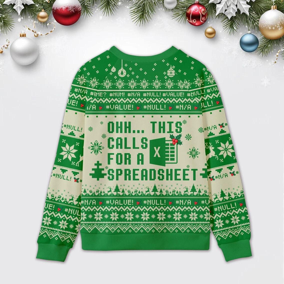 Ohh...This Calls for a Spreadsheet Ugly Christmas Sweater