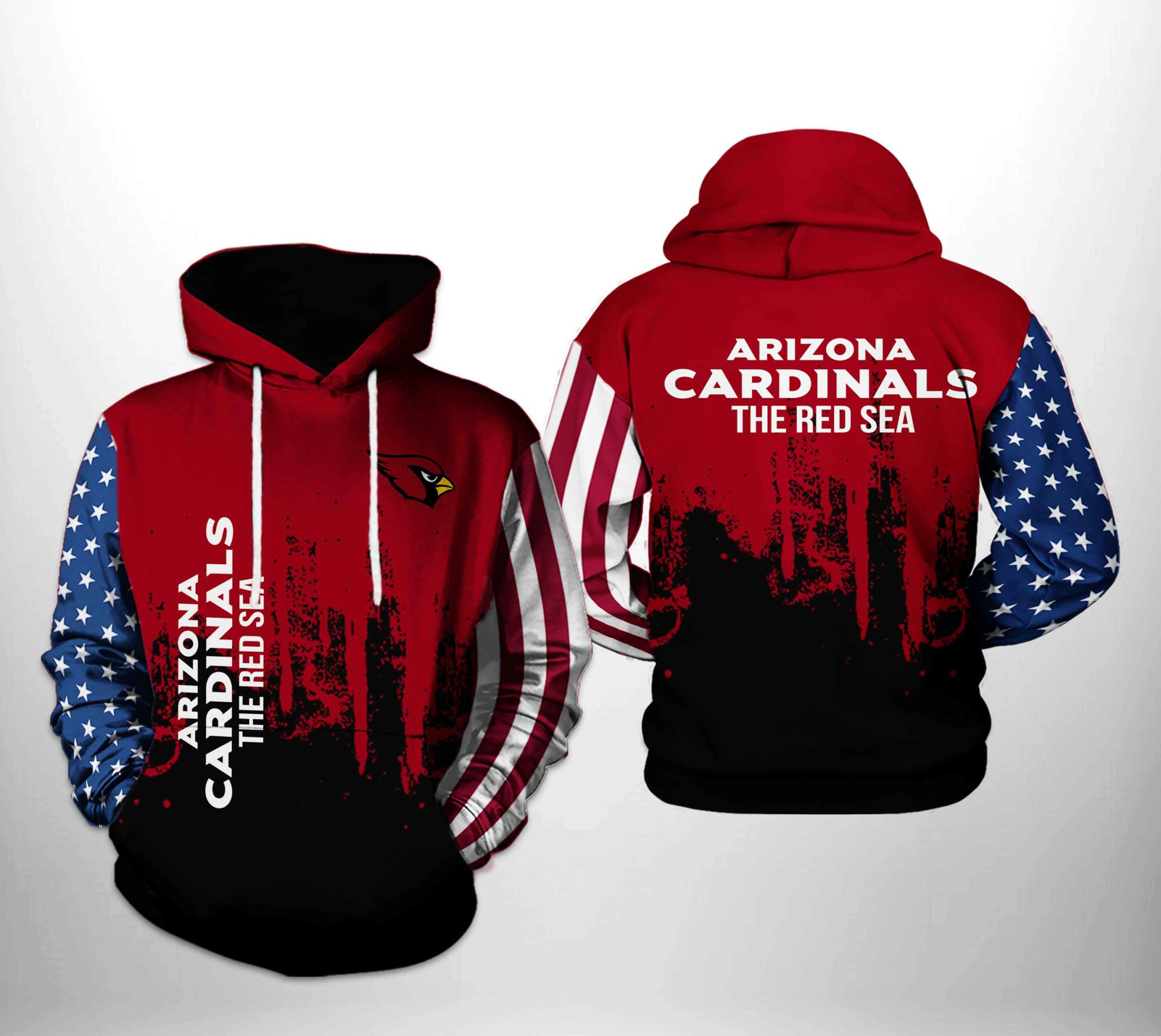 Arizona Cardinals Team US 3D All Over Print Hoodie & Zip Hoodie
