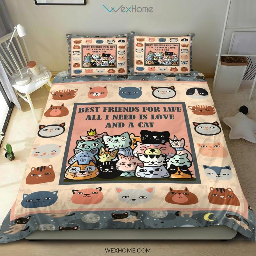 Cat Bedding Set Cat Best Friend For Life Duvet Covers