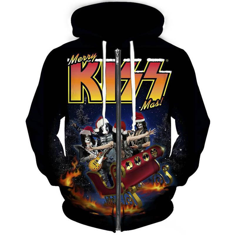 Kiss Band Rock Band 3d Hoodie Zipper Hoodie