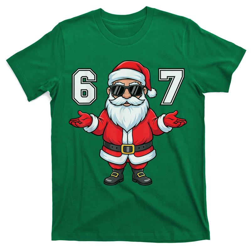 67 Christmas 6 7 Meme Six Seven Funny Santa Xmas T-Shirt