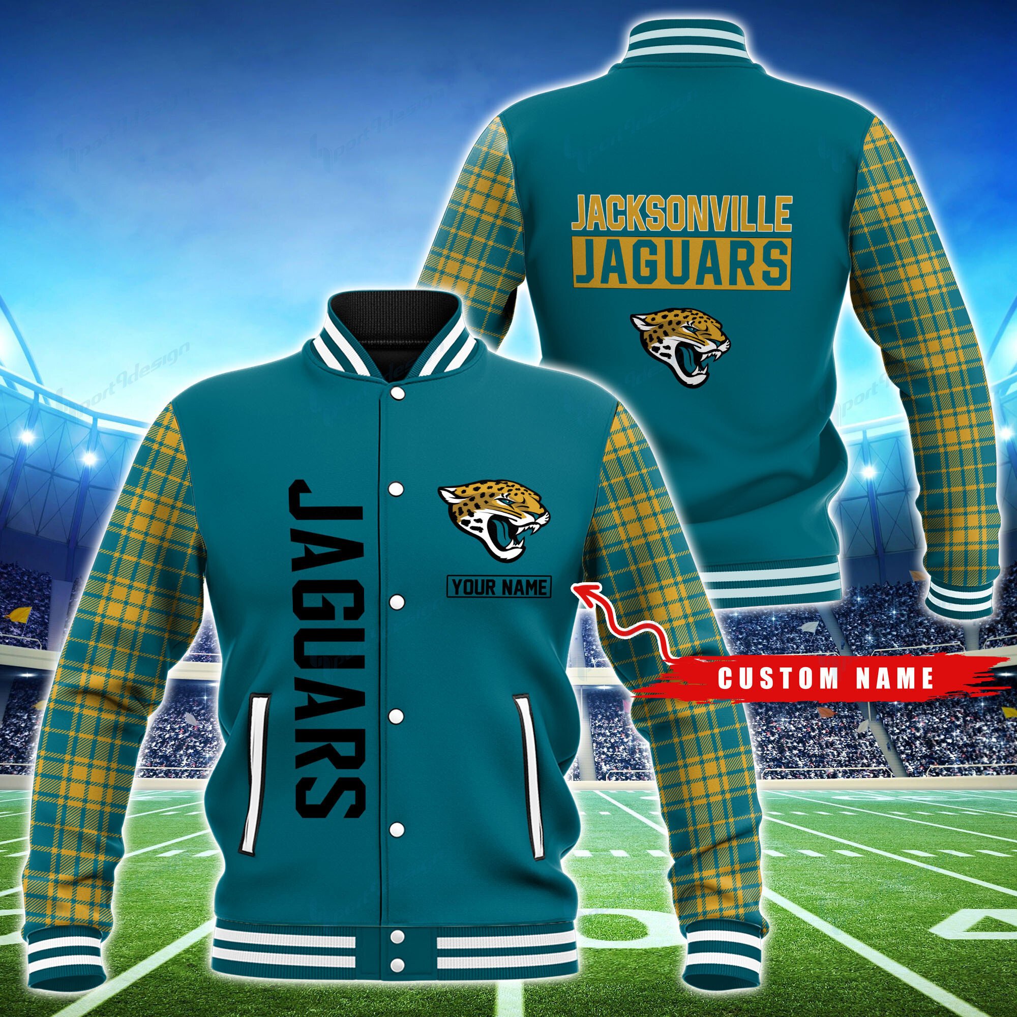 Jacksonville Jaguars Personalized Baseball Jacket BG47